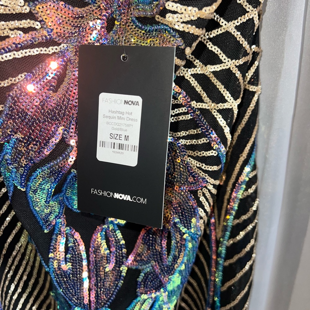 Fashion Nova Vibrant Sequin Backless Dress - Picture 3 of 3